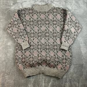 Vintage Hilda Sweater Womens M 100% Pure Wool‎ Grandfather Oversized